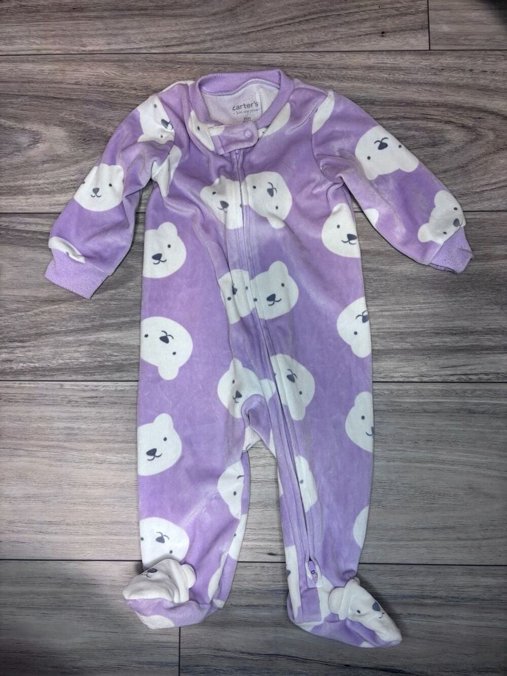 Hudson Baby Girls Thermal Zipper Sleep and Play, 6-9 Months : ,